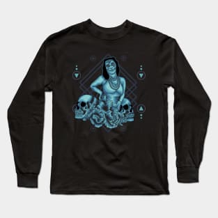 Beautiful Metal Girl Sacred Geometry Long Sleeve T-Shirt